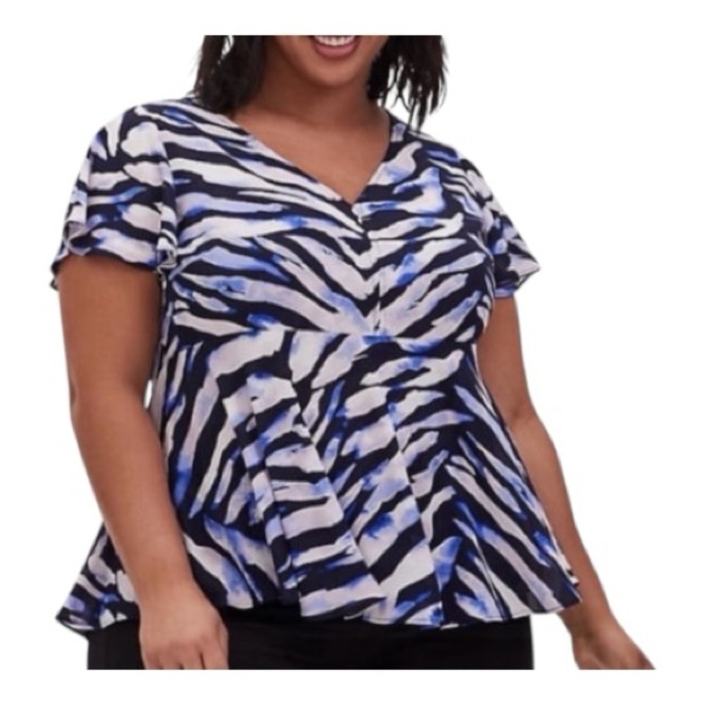 Torrid Size 1X 14-16 Zebra Print Blouse